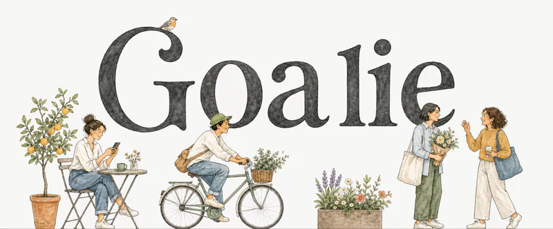 The Goalie logo above illustrated scenes of people enjoying family life and getting things done.